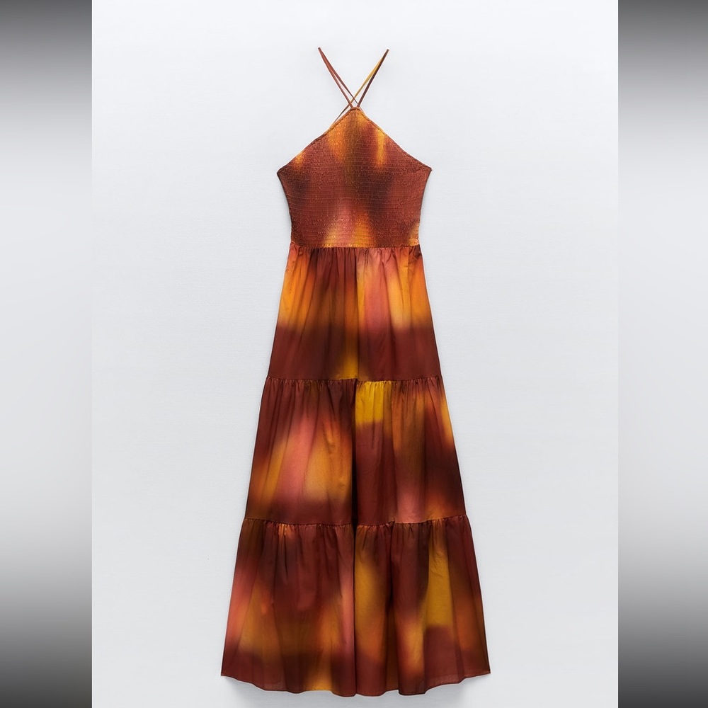 Zara limited edition pure cotton tie & dye dress